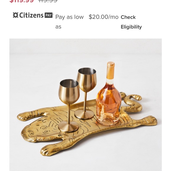 Golden Tiger Tray Conversation Starter Home Decoration NWT Gold - Picture 7 of 7